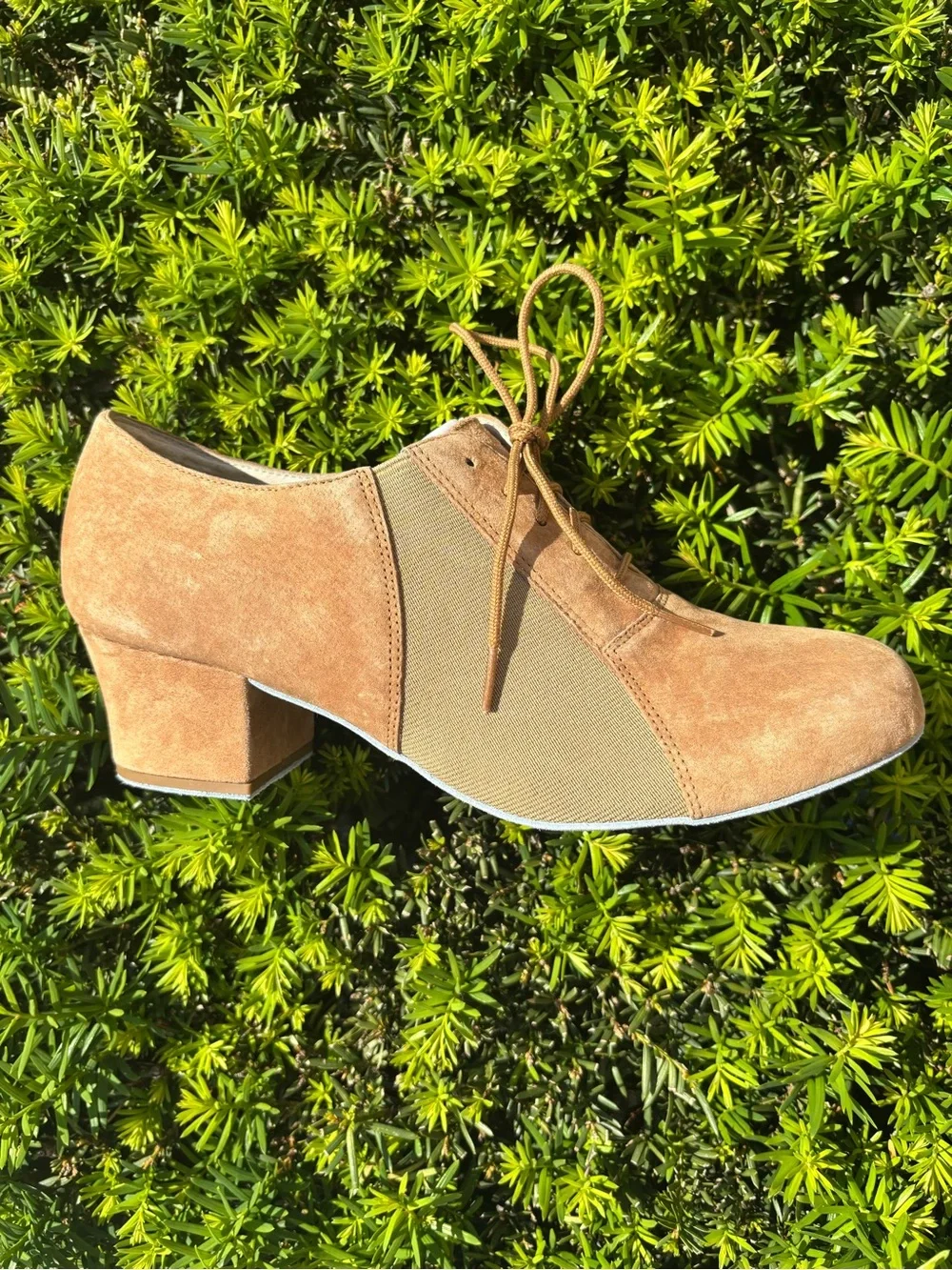 Ke Laci Tan Suede Ballroom Dance Shoes Women’s Size 8.5 Latin SalsaPractice NWOB